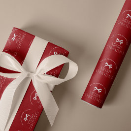 Papel De Presente Nome personalizado branco vermelho Feliz Natal