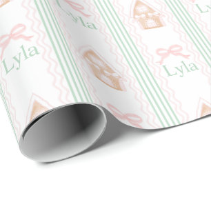Papel De Presente Nome Personalizado da Casa de Pão de Pão de Pão Pe