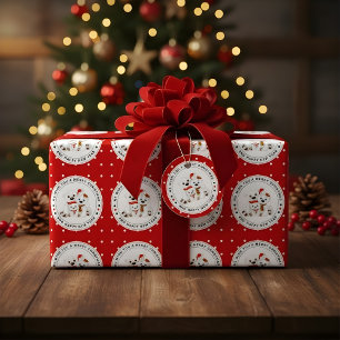 Papel De Presente Nome Personalizado da Família do Urso Polar Branco