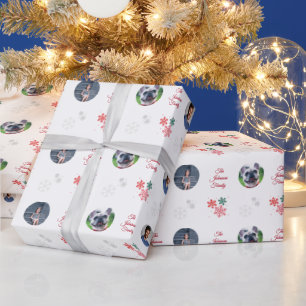 Papel De Presente Nome Personalizado da Família e 5 Colagem de Fotos