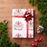 Papel De Presente Nome Personalizado da Família Red White Christmas<br><div class="desc">Nome da família Red White Christmas monograma personalizado de feriado personalizado com papel embrulho de nome. Elevem seu presente de Natal embrulhando com este papel de embrulho personalizado. Este papel de embrulhamento de nome de família personalizado adiciona um toque único ao seu embrulho de presente de feriado e serve para...</div>
