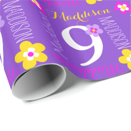 Papel De Presente Nome personalizado da flor Maddison 9. ª moldagem