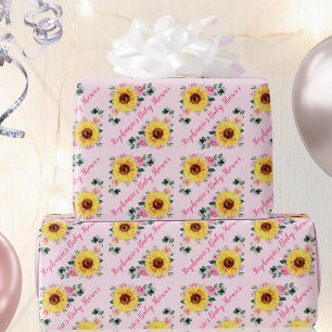 Papel De Presente Nome Personalizado das Rosas Rosa de Girassol do c