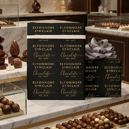 Papel De Presente Nome Personalizado Data de Estabelecimento Chocola