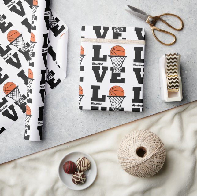 Papel De Presente Nome Personalizado de Basball Love (Artesanato)