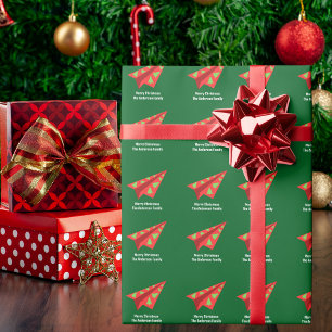 Papel De Presente Nome Personalizado de Diversão de Árvore de Natal 