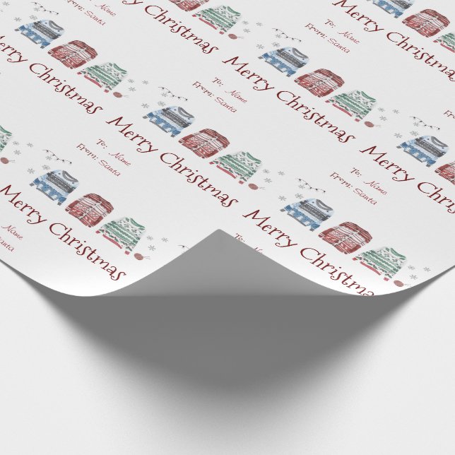 Papel De Presente Nome Personalizado de e para Suéter Feio (Ponta)