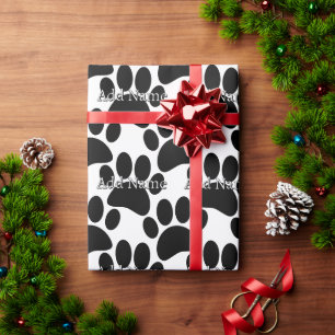 Papel De Presente Nome Personalizado de Impressão de Pata Negra