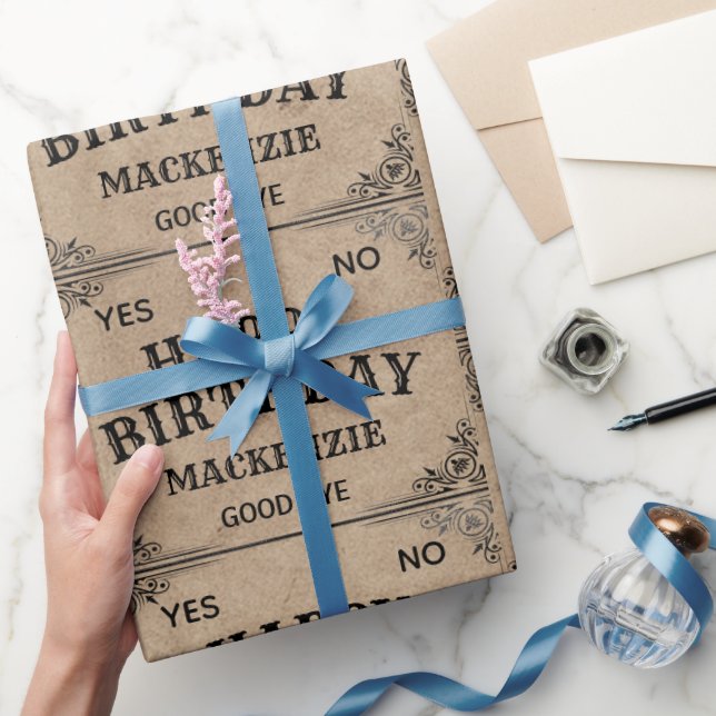 Papel De Presente Nome Personalizado do Conselho Espírito de Convers (Presentear)