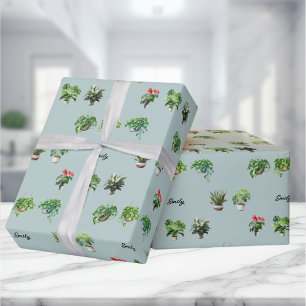 Papel De Presente Nome Personalizado do Cubo Lover Vegetal