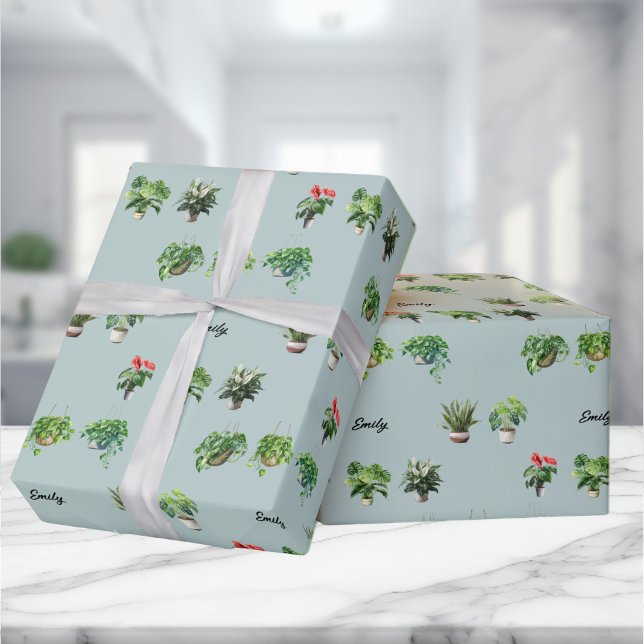 Papel De Presente Nome Personalizado do Cubo Lover Vegetal (Criador carregado)