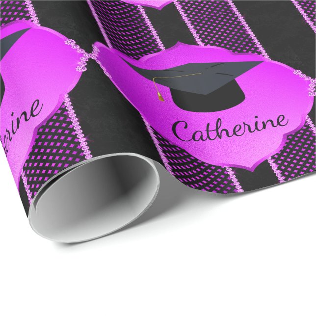 Papel De Presente Nome Personalizado do Rhinestone Faux do boné de f (Ponta do rolo)