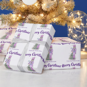 Papel De Presente Nome personalizado do tema do nutcracker - Natal r