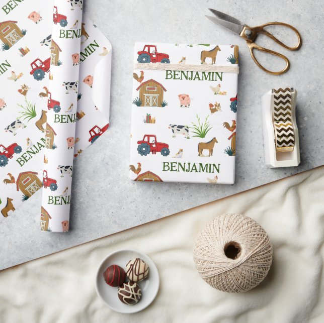 Papel De Presente Nome Personalizado dos Animais de Aniversário da F (Artesanato)