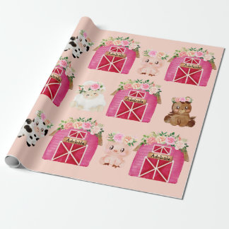 Papel De Presente Nome Personalizado Fazenda Rosa/ Quebra de Present