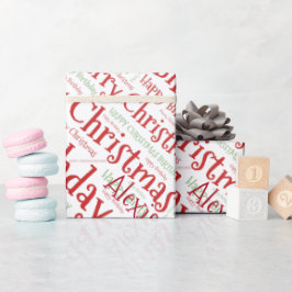 Papel De Presente Nome Personalizado Feliz Aniversário de Natal Engr