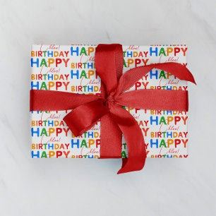 Papel De Presente Nome Personalizado Feliz Aniversário Menina
