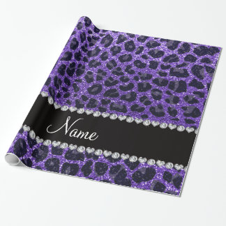 Papel De Presente Nome personalizado manchas-leopardo roxas