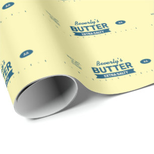 Papel De Presente Nome Personalizado Palito de Manteiga Retrô Comida
