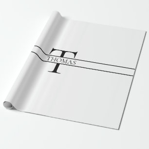 Papel De Presente Nome Personalizado Personalizado Elegante Monogram