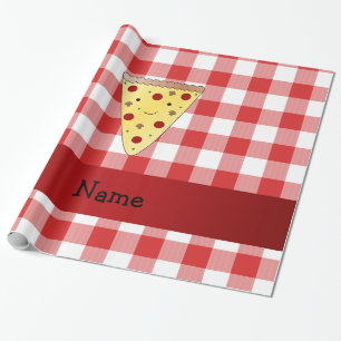 Papel De Presente Nome personalizado pizza vermelha
