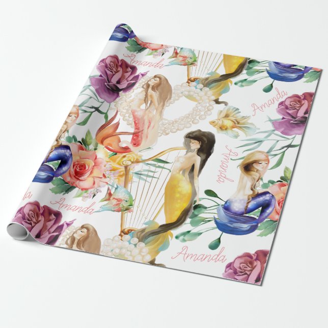 Papel De Presente Nome Personalizado Sereid Lover Bonito (Desenrolado)