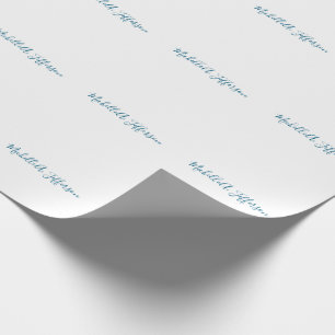 Papel De Presente Nome Próprio Criativo Moderno Branco Oceano Azul