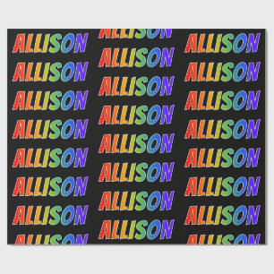 Papel De Presente Nome próprio do arco-íris "ALLISON"; Divertido e
