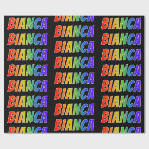 Papel De Presente Nome próprio do arco-íris "BIANCA"; Divertido e