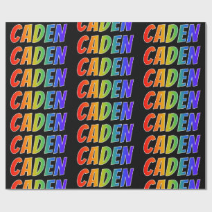 Papel De Presente Nome próprio do arco-íris "CADEN"; Divertido e c