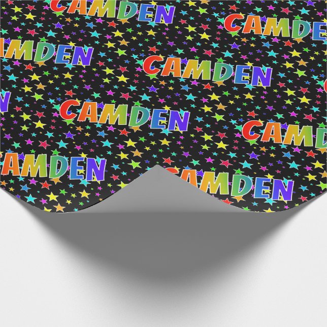 Papel De Presente Nome próprio do arco-íris "CAMDEN" + estrelas (Ponta)