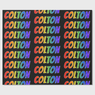 Papel De Presente Nome próprio do arco-íris "COLTON"; Divertido e