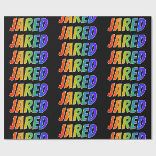 Papel De Presente Nome próprio do arco-íris "JARED"; Divertido e c