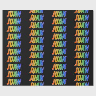Papel De Presente Nome próprio do arco-íris "JUAN"; Divertido e co