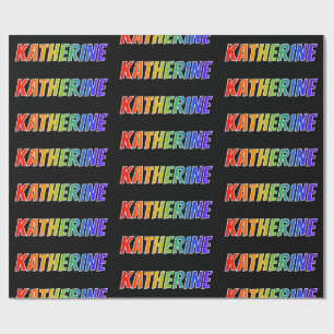 Papel De Presente Nome próprio do arco-íris "KATHERINE"; Divertido