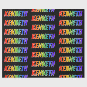 Papel De Presente Nome próprio do arco-íris "KENNETH"; Divertido e