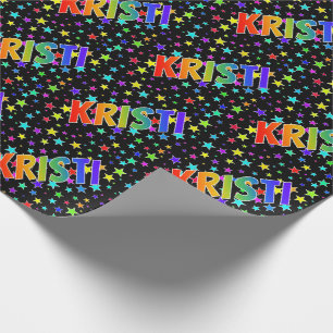 Papel De Presente Nome próprio do arco-íris "KRISTI" + estrelas