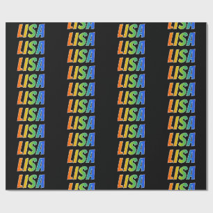 Papel De Presente Nome próprio do arco-íris "LISA"; Divertido e co