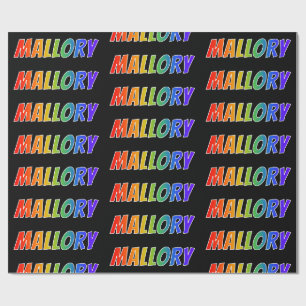 Papel De Presente Nome próprio do arco-íris "MALLORY"; Divertido e