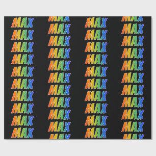 Papel De Presente Nome próprio do arco-íris "MAX"; Divertido e col