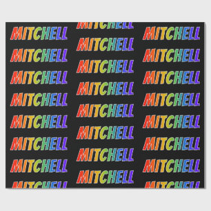 Papel De Presente Nome próprio do arco-íris "MITCHELL"; Divertido 