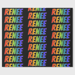 Papel De Presente Nome próprio do arco-íris "RENEE"; Divertido e c