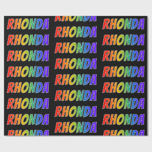 Papel De Presente Nome próprio do arco-íris "RHONDA"; Divertido e