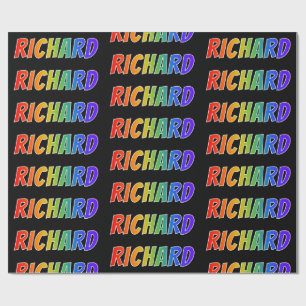 Papel De Presente Nome próprio do arco-íris "RICHARD"; Divertido e c