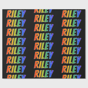 Papel De Presente Nome próprio do arco-íris "RILEY"; Divertido e c