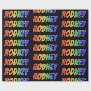 Papel De Presente Nome próprio do arco-íris "RODNEY"; Divertido e 