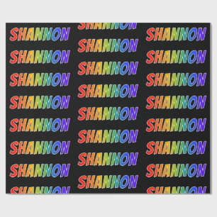 Papel De Presente Nome próprio do arco-íris "SHANNON"; Divertido e c