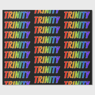 Papel De Presente Nome próprio do arco-íris "TRINITY"; Divertido e