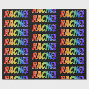 Papel De Presente Nome "RACHEL" do arco-íris; Divertimento &