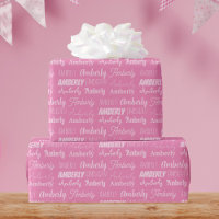 Nome rosa personalizado Fontes de corte Colagem de